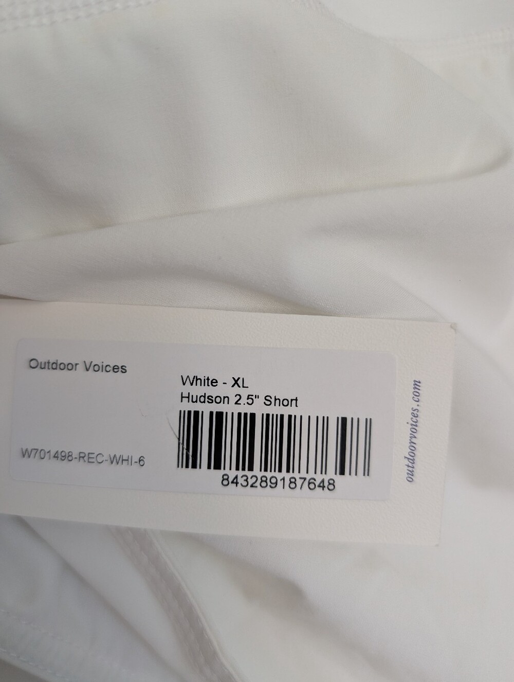 NWT Outdoor Voices Women's White Hudson 2.5" Shorts Size XL Lined Running - Picture 7 of 16